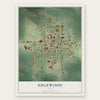 Edgewood, Iowa map print, the full design