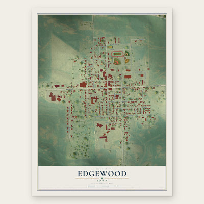 Edgewood, Iowa map print, the full design