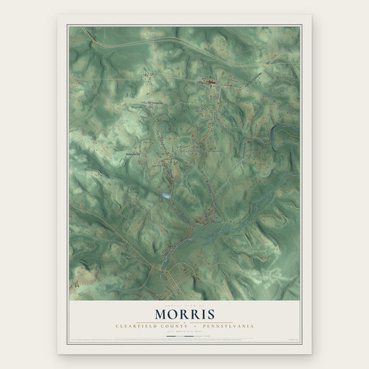 Morris, Clearfield County, Pennsylvania map print, the full design