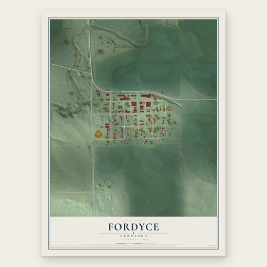 Fordyce, Nebraska map print, the full design