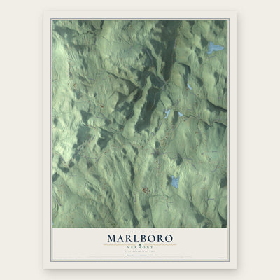 Marlboro, Vermont map print, the full design