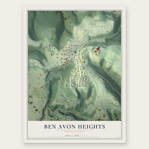 Ben Avon Heights, Pennsylvania map print, the full design