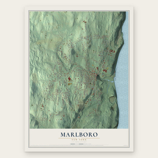 Marlboro, New York map print, the full design