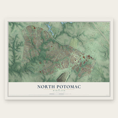 North Potomac, Maryland map print, the full design