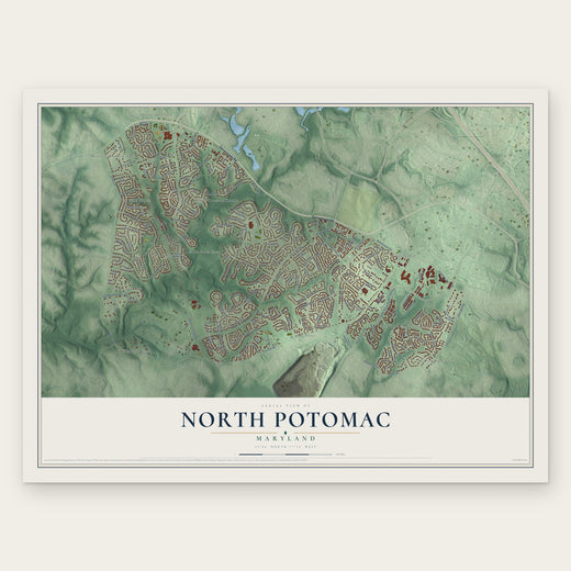 North Potomac, Maryland map print, the full design