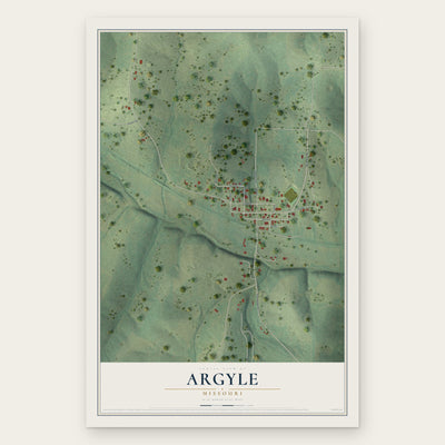 Argyle, Missouri map print, the full design