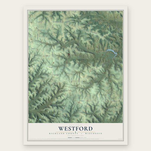 Westford, Richland County, Wisconsin map print, the full design