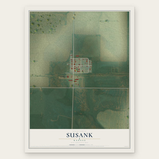 Susank, Kansas map print, the full design