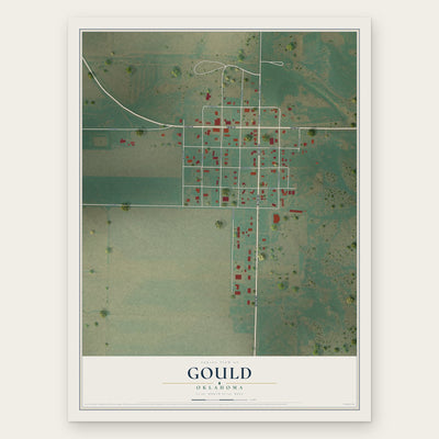 Gould, Oklahoma map print, the full design