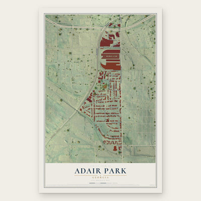 Adair Park, Georgia map print, the full design