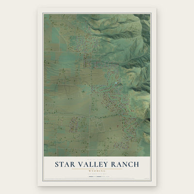Star Valley Ranch, Wyoming map print, the full design
