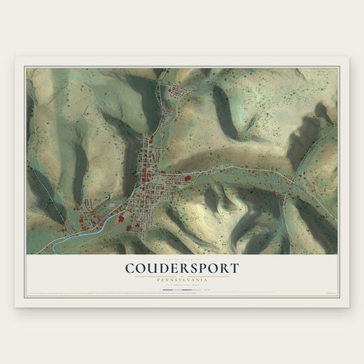 Coudersport, Pennsylvania map print, the full design