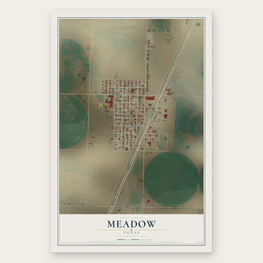 Meadow, Texas map print, the full design