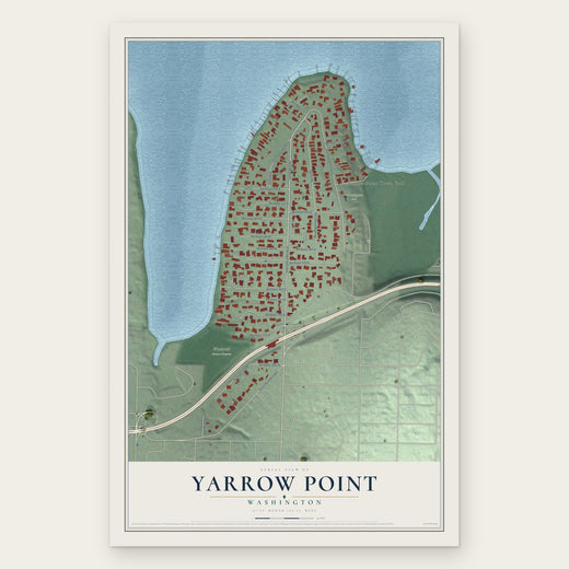 Yarrow Point, Washington map print, the full design