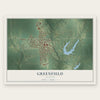 Greenfield, Illinois map print, the full design