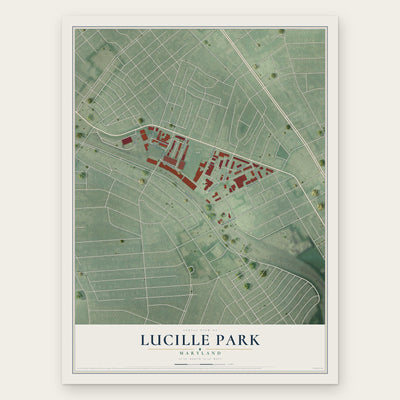 Lucille Park, Maryland map print, the full design