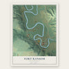 Fort Ransom, North Dakota map print, the full design