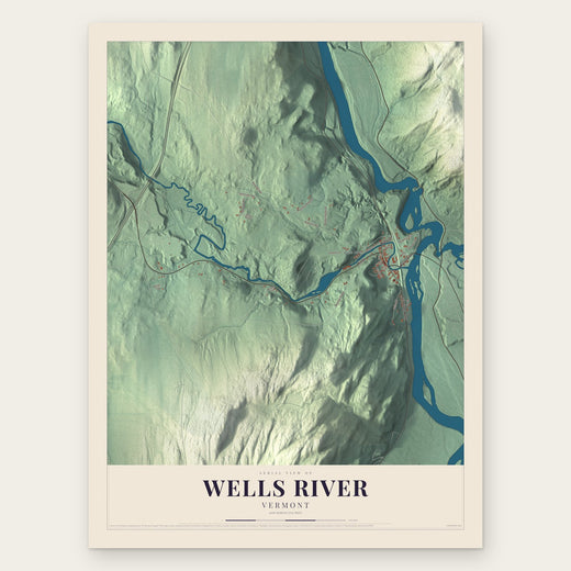 Wells River, Vermont map print, the full design