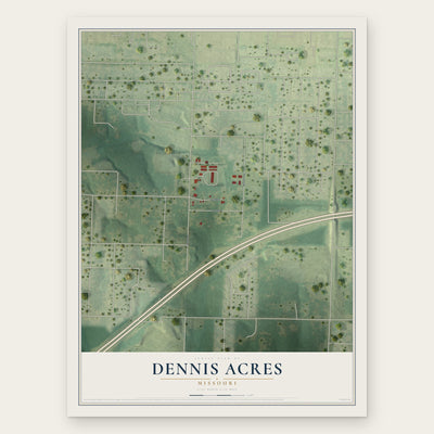 Dennis Acres, Missouri map print, the full design