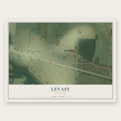 Levasy, Missouri map print, the full design