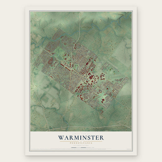 Warminster, Pennsylvania map print, the full design