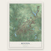 Benton, Arkansas map print, the full design