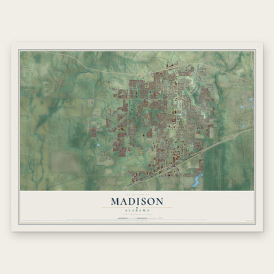 Madison, Alabama map print, the full design