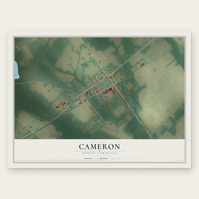 Cameron, South Carolina map print, the full design