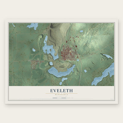 Eveleth, Minnesota map print, the full design