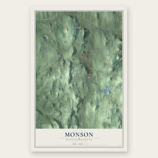 Monson, Massachusetts map print, the full design