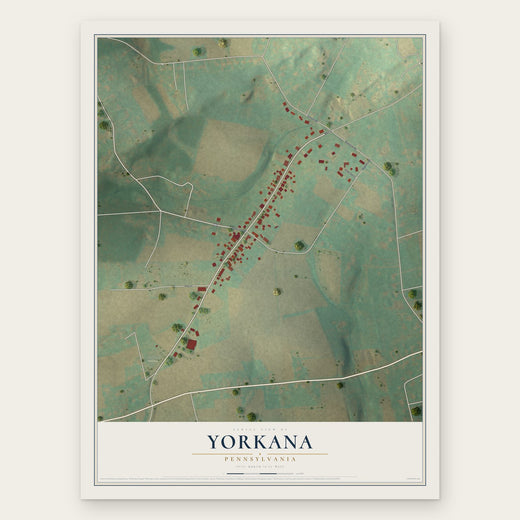 Yorkana, Pennsylvania map print, the full design