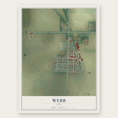Webb, Iowa map print, the full design