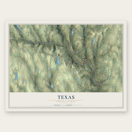 Texas, Pennsylvania map print, the full design