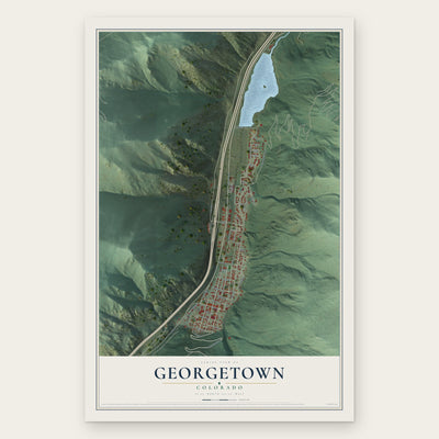 Georgetown, Colorado map print, the full design