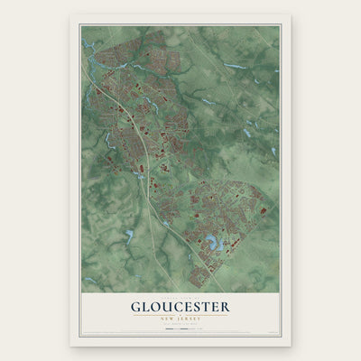 Gloucester, New Jersey map print, the full design