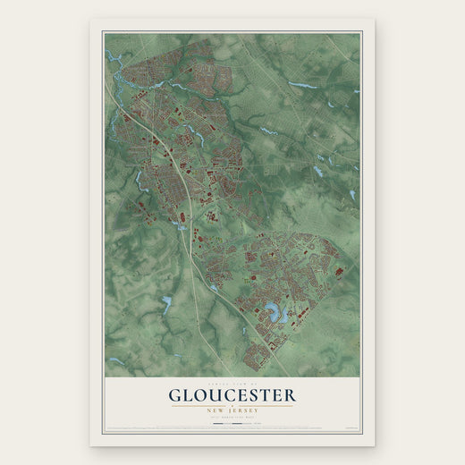 Gloucester, New Jersey map print, the full design