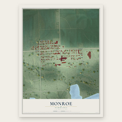 Monroe, Nebraska map print, the full design