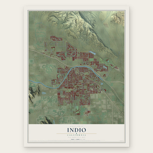 Indio, California map print, the full design