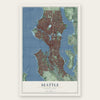 Seattle, Washington map print, the full design