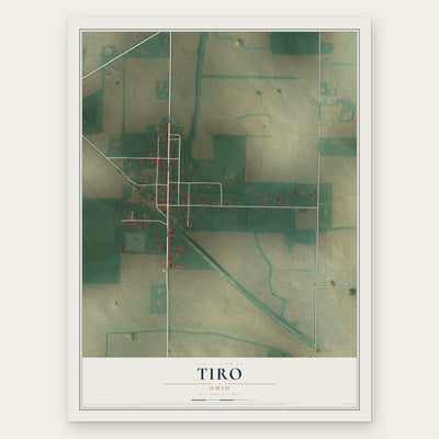 Tiro, Ohio map print, the full design