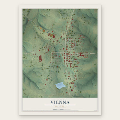 Vienna, Missouri map print, the full design