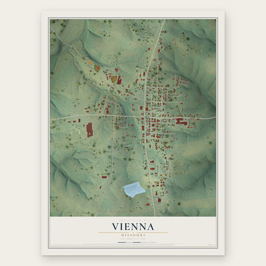 Vienna, Missouri map print, the full design