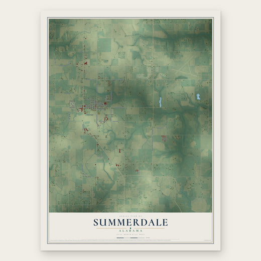 Summerdale, Alabama map print, the full design