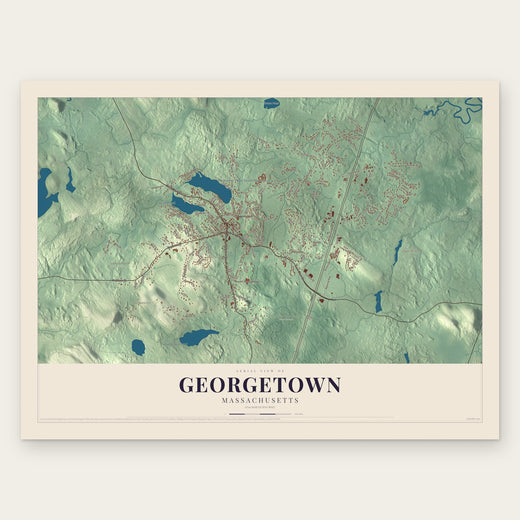 Georgetown, Massachusetts map print, the full design
