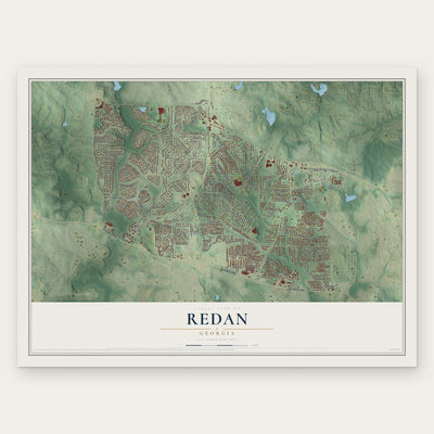 Redan, Georgia map print, the full design