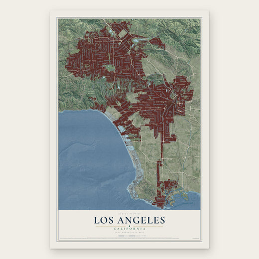 Los Angeles, California map print, the full design