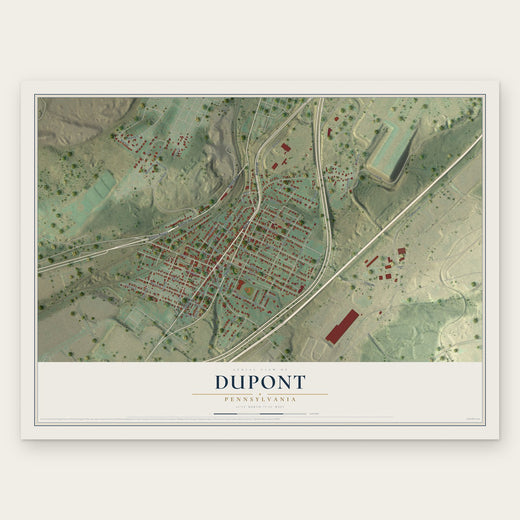 Dupont, Pennsylvania map print, the full design