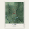 Wallace, Indiana map print, the full design