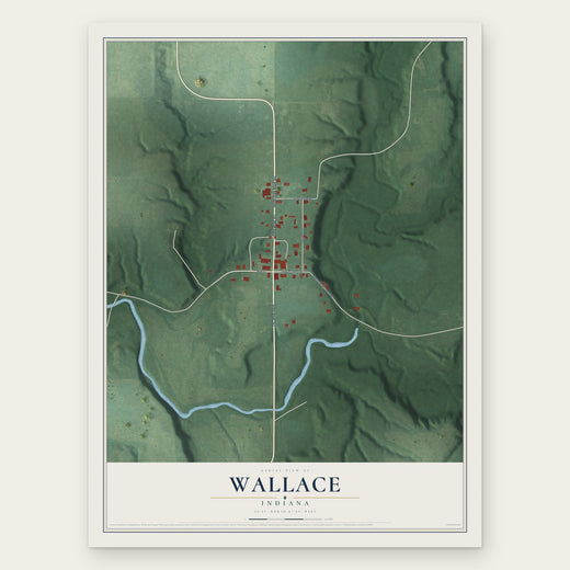 Wallace, Indiana map print, the full design
