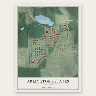 Arlington Estates, Georgia map print, the full design